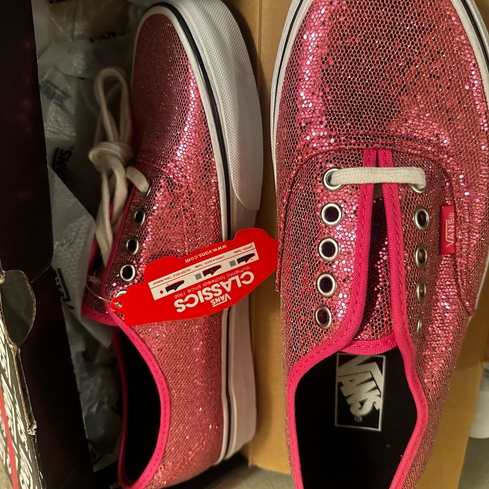 Vans Pink Glitter Athletic Shoes